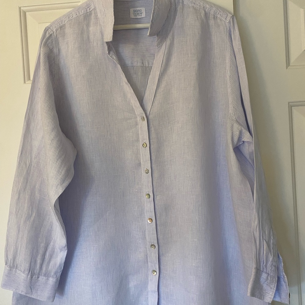 Sigrid Olsen Linen Tunic-Blouse